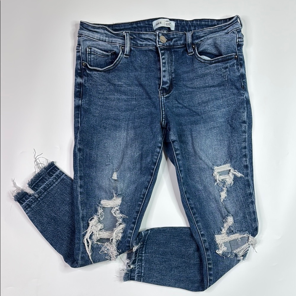 BKE Payton Distressed Mid Rise Ankle Skinny Jeans Size 30